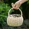 Wickerwise Hand-Woven Easter Bunny Ear Basket with Handle – Multi-Purpose Paper Rope Wicker Basket for Easter Egg Hunts, Picnics, Flower Arrangements, Food Storage, Party, and Home Decor
